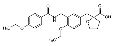 2(R)-2-(3-{[(4-ethoxybenzoyl)amino]methyl}-4-ethoxybenzyl)tetrahydro-2-furancarboxylic acid CAS:499789-21-8 manufacturer & supplier