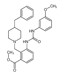 methyl 2-((4-benzylpiperidin-1-yl)methyl)-3-(3-(3-methoxyphenyl)ureido)benzoate CAS:499793-25-8 manufacturer & supplier