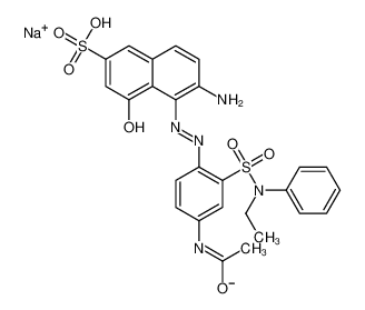 sodium,5-[2-[4-acetamido-2-[ethyl(phenyl)sulfamoyl]phenyl]hydrazinyl]-6-imino-4-oxonaphthalene-2-sulfonate CAS:6360-10-7 manufacturer & supplier