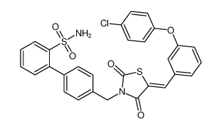 (Z)-4'-((5-(3-(4-chlorophenoxy)benzylidene)-2,4-dioxothiazolidin-3-yl)methyl)-[1,1'-biphenyl]-2-sulfonamide CAS:675596-18-6 manufacturer & supplier