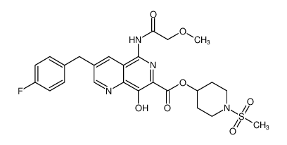 1-(methylsulfonyl)piperidin-4-yl 3-(4-fluorobenzyl)-8-hydroxy-5-(2-methoxyacetamido)-1,6-naphthyridine-7-carboxylate CAS:675613-83-9 manufacturer & supplier