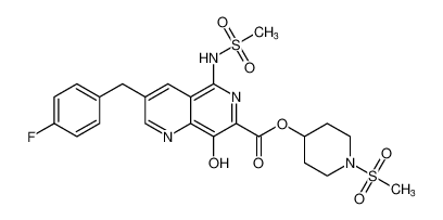 1-(methylsulfonyl)piperidin-4-yl 3-(4-fluorobenzyl)-8-hydroxy-5-(methylsulfonamido)-1,6-naphthyridine-7-carboxylate CAS:675613-89-5 manufacturer & supplier