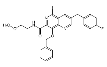 8-benzyloxy-3-(4-fluorobenzyl)-5-iodo[1,6]naphthyridine-7-carboxylic acid (2-methoxyethyl)-amide CAS:675616-11-2 manufacturer & supplier