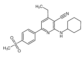 2-(cyclohexylamino)-4-ethyl-6-(4-(methylsulfonyl)phenyl)nicotinonitrile CAS:675620-03-8 manufacturer & supplier