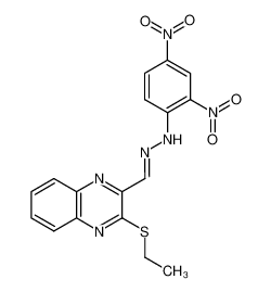 3-ethylsulfanyl-quinoxaline-2-carbaldehyde (2,4-dinitro-phenyl)-hydrazone CAS:67570-72-3 manufacturer & supplier