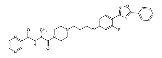 Pyrazinecarboxamide,N-[(1R)-2-[4-[3-[3-fluoro-4-(5-phenyl-1,2,4-oxadiazol-3-yl)phenoxy]propyl]-1-piperazinyl]-1-methyl-2-oxoethyl]- CAS:675829-26-2 manufacturer & supplier