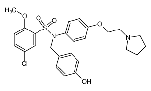 5-chloro-N-(4-hydroxy-benzyl)-2-methoxy-N-[4-(2-pyrrolidin-1-yl-ethoxy)-phenyl]-benzenesulfonamide CAS:675866-14-5 manufacturer & supplier