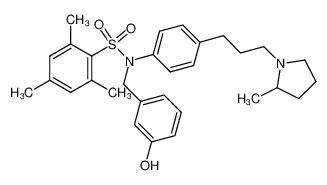 N-(3-hydroxy-benzyl)-2,4,6-trimethyl-N-{4-[3-(2-methyl-pyrrolidin-1-yl)-propyl]-phenyl}-benzenesulfonamide CAS:675868-20-9 manufacturer & supplier