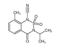 3-isopropyl-8-methyl-2,2,4-trioxo-3,4-dihydro-2H-2λ6-benzo[1,2,6]thiadiazine-1-carbonitrile CAS:67593-63-9 manufacturer & supplier