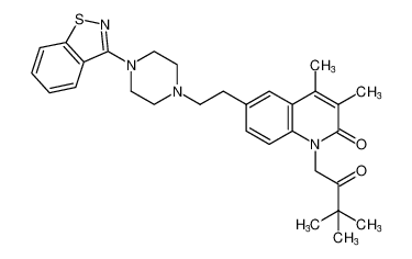 6-(2-(4-(benzo[d]isothiazol-3-yl)piperazin-1-yl)ethyl)-1-(3,3-dimethyl-2-oxobutyl)-3,4-dimethylquinolin-2(1H)-one CAS:676117-71-8 manufacturer & supplier