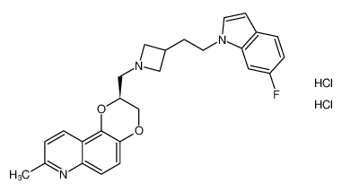 (S)-2-((3-(2-(6-fluoro-1H-indol-1-yl)ethyl)azetidin-1-yl)methyl)-8-methyl-2,3-dihydro-[1,4]dioxino[2,3-f]quinoline dihydrochloride CAS:676125-53-4 manufacturer & supplier