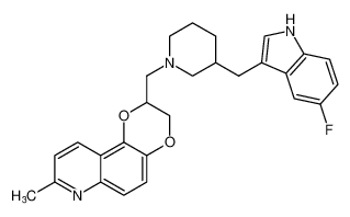 2-((3-((5-fluoro-1H-indol-3-yl)methyl)piperidin-1-yl)methyl)-8-methyl-2,3-dihydro-[1,4]dioxino[2,3-f]quinoline CAS:676125-88-5 manufacturer & supplier