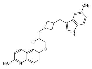 8-methyl-2-((3-((5-methyl-1H-indol-3-yl)methyl)azetidin-1-yl)methyl)-2,3-dihydro-[1,4]dioxino[2,3-f]quinoline CAS:676126-00-4 manufacturer & supplier