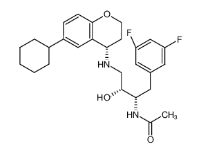 N-((2S,3R)-4-(((S)-6-cyclohexylchroman-4-yl)amino)-1-(3,5-difluorophenyl)-3-hydroxybutan-2-yl)acetamide CAS:676133-77-0 manufacturer & supplier