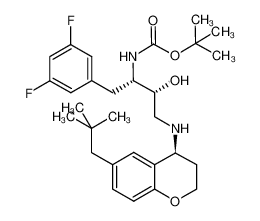 tert-butyl (1S,2R)-1-(3,5-difluorobenzyl)-2-hydroxy-3-{[(4S)-6-neopentyl-3,4-dihydro-2H-chromen-4-yl]amino}propylcarbamate CAS:676134-13-7 manufacturer & supplier