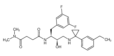 (1S,2R)-N-{1-(3,5-difluoro-benzyl)-3-[1-(3-ethyl-phenyl)-cyclopropylamino]-2-hydroxy-propyl}-N',N'-dimethyl-succinamide CAS:676135-86-7 manufacturer & supplier