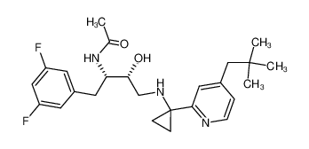 N-((1S,2R)-1-(3,5-difluorobenzyl)-3-{1-[4-(2,2-dimethylpropyl)pyridin-2-yl]cyclopropylamino}-2-hydroxypropyl)acetamide CAS:676136-20-2 manufacturer & supplier