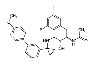 N-((2S,3R)-1-(3,5-difluorophenyl)-3-hydroxy-4-((1-(3-(6-methoxypyridin-3-yl)phenyl)cyclopropyl)amino)butan-2-yl)acetamide CAS:676138-29-7 manufacturer & supplier