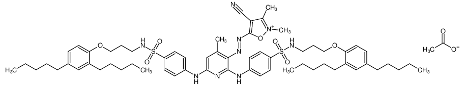 Isoxazolium,5-[[2,6-bis[[4-[[[3-(2,4-dipentylphenoxy)propyl]amino]sulfonyl]phenyl]amino]-4-methyl-3-pyridinyl]azo]-4-cyano-2,3-dimethyl-, acetate CAS:676161-48-1 manufacturer & supplier