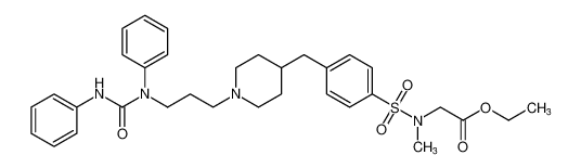 Glycine,N-methyl-N-[[4-[[1-[3-[phenyl[(phenylamino)carbonyl]amino]propyl]-4-piperidinyl]methyl]phenyl]sulfonyl]-, ethyl ester CAS:676234-46-1 manufacturer & supplier