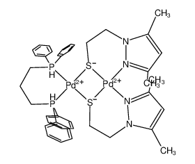 [Pd2(μ-(N-(2-mercaptoethyl)-3,5-dimethylpyrazole(1-)))2(1,3-bis(diphenylphosphino)propane)](2+) CAS:676259-50-0 manufacturer & supplier