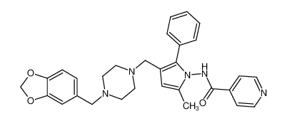 N-(3-{[4-(2H-benzo-[3,4-d]-1,3-dioxolan-5-ylmethyl)piperazinyl]methyl}-5-methyl-2-phenylpyrrolyl)-4-pyridyl-carboxamide CAS:676266-43-6 manufacturer & supplier