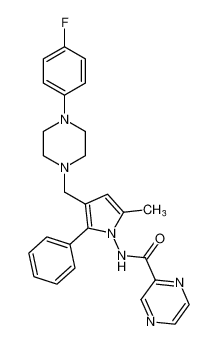 N-(3-((4-(4-fluorophenyl)piperazin-1-yl)methyl)-5-methyl-2-phenyl-1H-pyrrol-1-yl)pyrazine-2-carboxamide CAS:676266-50-5 manufacturer & supplier