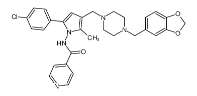 N-(3-((4-(benzo[d][1,3]dioxol-5-ylmethyl)piperazin-1-yl)methyl)-5-(4-chlorophenyl)-2-methyl-1H-pyrrol-1-yl)isonicotinamide CAS:676266-75-4 manufacturer & supplier