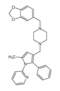 5-({4-[(5-methyl-2-phenyl-1-(2-pyridyl)pyrrol-3-yl)methyl]piperazinyl}methyl)-2H-benzo[d]-1,3-dioxolane CAS:676266-90-3 manufacturer & supplier