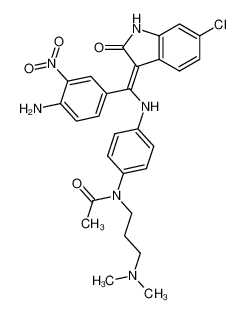 6-chloro-3-{1-(4-[N-acetyl-N-(3-dimethylamino-propyl)amino]phenylamino)-1-(4-amino-3-nitrophenyl)-methylene}-2-indolinone CAS:676326-81-1 manufacturer & supplier