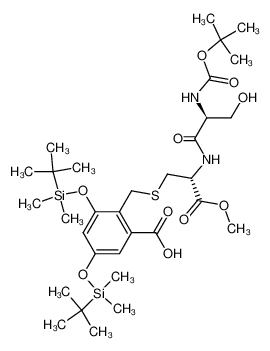 methyl N-(N-tert-butoxycarbonyl-L-seryl)-S-[2,4-bis[(tert-butyl)dimethylsilyloxy]-6-carboxylbenzyl]-L-cysteinate CAS:676347-05-0 manufacturer & supplier