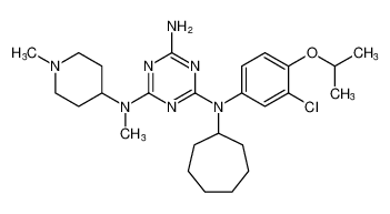 N2-(3-chloro-4-isopropoxyphenyl)-N2-cycloheptyl-N4-methyl-N4-(1-methylpiperidin-4-yl)-1,3,5-triazine-2,4,6-triamine CAS:676354-00-0 manufacturer & supplier