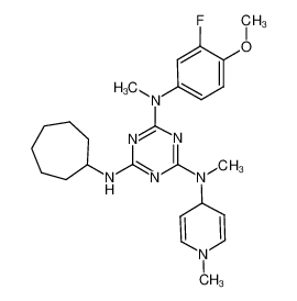 N-cycloheptyl-N'-(3-fluoro-4-methoxy-phenyl)-N',N'-dimethyl-N'-(1-methyl-1,4-dihydro-pyridin-4-yl)-[1,3,5]triazine-2,4,6-triamine CAS:676354-16-8 manufacturer & supplier