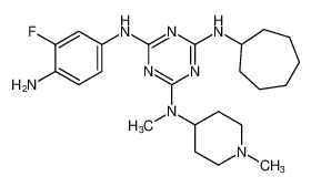 N2-(4-amino-3-fluorophenyl)-N4-cycloheptyl-N6-methyl-N6-(1-methylpiperidin-4-yl)-1,3,5-triazine-2,4,6-triamine CAS:676354-24-8 manufacturer & supplier