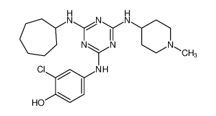 2-chloro-4-((4-(cycloheptylamino)-6-((1-methylpiperidin-4-yl)amino)-1,3,5-triazin-2-yl)amino)phenol CAS:676354-41-9 manufacturer & supplier