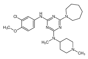 6-(azepan-1-yl)-N2-(3-chloro-4-methoxyphenyl)-N4-methyl-N4-(1-methylpiperidin-4-yl)-1,3,5-triazine-2,4-diamine CAS:676354-71-5 manufacturer & supplier