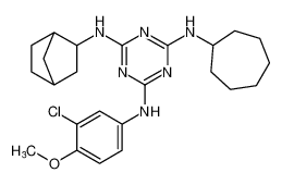 N2-(bicyclo[2.2.1]heptan-2-yl)-N4-(3-chloro-4-methoxyphenyl)-N6-cycloheptyl-1,3,5-triazine-2,4,6-triamine CAS:676354-82-8 manufacturer & supplier