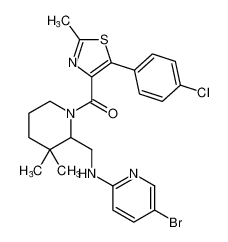 (2-(((5-bromopyridin-2-yl)amino)methyl)-3,3-dimethylpiperidin-1-yl)(5-(4-chlorophenyl)-2-methylthiazol-4-yl)methanone CAS:676355-13-8 manufacturer & supplier