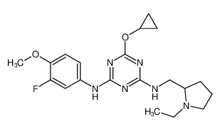 6-cyclopropoxy-N2-((1-ethylpyrrolidin-2-yl)methyl)-N4-(3-fluoro-4-methoxyphenyl)-1,3,5-triazine-2,4-diamine CAS:676356-51-7 manufacturer & supplier