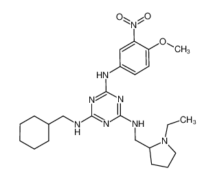 N-Cyclohexylmethyl-N'-(1-ethyl-pyrrolidin-2-ylmethyl)-N'-(4-methoxy-3-nitro-phenyl)-[1,3,5]triazine-2,4,6-triamine CAS:676358-13-7 manufacturer & supplier