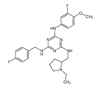 N-(1-ethyl-pyrrolidin-2-ylmethyl)-N'-(4-fluoro-benzyl)-N'-(3-fluoro-4-methoxy-phenyl)-[1,3,5]triazine-2,4,6-triamine CAS:676358-66-0 manufacturer & supplier