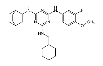 N2-(bicyclo[2.2.2]octan-2-yl)-N4-(cyclohexylmethyl)-N6-(3-fluoro-4-methoxyphenyl)-1,3,5-triazine-2,4,6-triamine CAS:676358-84-2 manufacturer & supplier