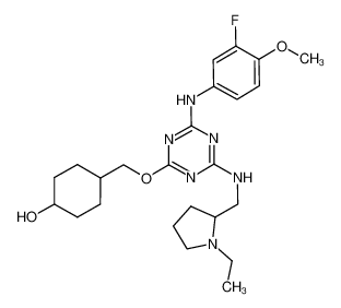 4-[4-[(1-ethyl-pyrrolidin-2-ylmethyl)-amino]-6-(3-fluoro-4-methoxy-phenylamino)-[1,3,5]triazin-2-yloxymethyl]-cyclohexanol CAS:676359-40-3 manufacturer & supplier