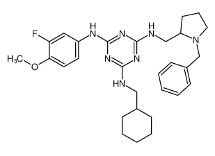 N2-((1-benzylpyrrolidin-2-yl)methyl)-N4-(cyclohexylmethyl)-N6-(3-fluoro-4-methoxyphenyl)-1,3,5-triazine-2,4,6-triamine CAS:676359-48-1 manufacturer & supplier