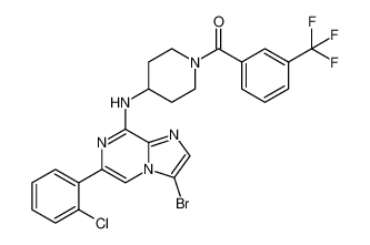 (4-((3-bromo-6-(2-chlorophenyl)imidazo[1,2-a]pyrazin-8-yl)amino)piperidin-1-yl)(3-(trifluoromethyl)phenyl)methanone CAS:676360-93-3 manufacturer & supplier