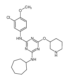 N2-(3-chloro-4-methoxyphenyl)-N4-cycloheptyl-6-(piperidin-3-yloxy)-1,3,5-triazine-2,4-diamine CAS:676361-12-9 manufacturer & supplier