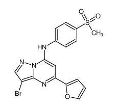 3-bromo-5-(furan-2-yl)-N-(4-(methylsulfonyl)phenyl)pyrazolo[1,5-a]pyrimidin-7-amine CAS:676366-26-0 manufacturer & supplier