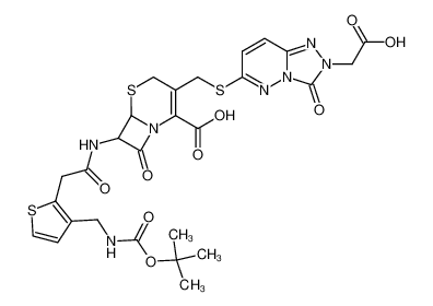 7-((3-N-tert.-Butoxycarbonylaminomethyl-2-thienylacetamido)-3-(2-carboxymethyl- 2,3-dihydro-s-triazolo(4,3-b)pyridazin-3-on-6-ylthiomethyl)-3-cephem-4-carbon-  saeure CAS:67637-96-1 manufacturer & supplier