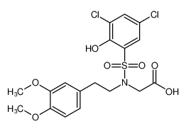 N-((3,5-dichloro-2-hydroxyphenyl)sulfonyl)-N-(3,4-dimethoxyphenethyl)glycine CAS:676436-37-6 manufacturer & supplier