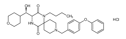 (R)-1-butyl-3-((R)-hydroxy(tetrahydro-2H-pyran-4-yl)methyl)-9-(4-phenoxybenzyl)-1,4,9-triazaspiro[5.5]undecane-2,5-dione hydrochloride CAS:676451-88-0 manufacturer & supplier